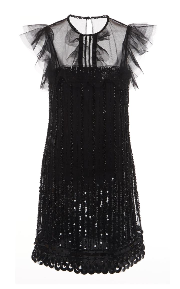 Moda Operandi Alberta Ferretti Embroidered Tulle Mini Dress