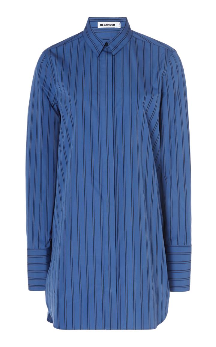 Jil Sander Striped Cotton-poplin Button-up Shirt