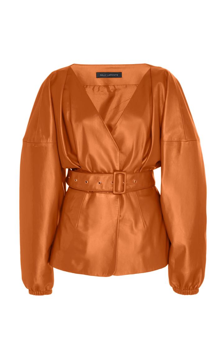 Moda Operandi Sally Lapointe Belt-accented Leather Blouse Size: Xs