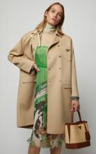 Prada Printed Chiffon Long Sleeve Dress