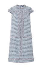 Alena Akhmadullina Cap Sleeve Fringe Detail Tweed Dress