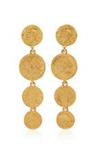 Oscar De La Renta Gold-tone Brass Coin Earrings