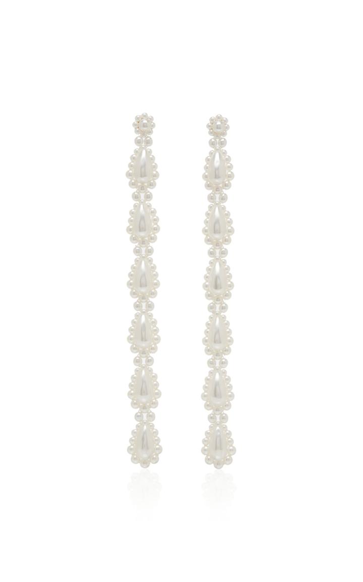 Moda Operandi Simone Rocha Faux Pearl Embellished Tier Drop Earrings