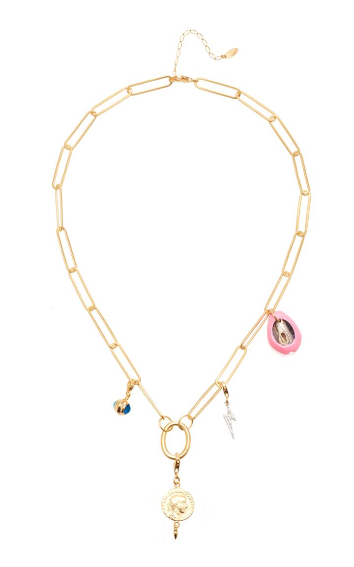 Maison Irem Poppy Chain Charm Gold-plated Necklace