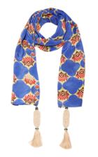 Verandah Hand-beaded Tassel Crepe Scarf