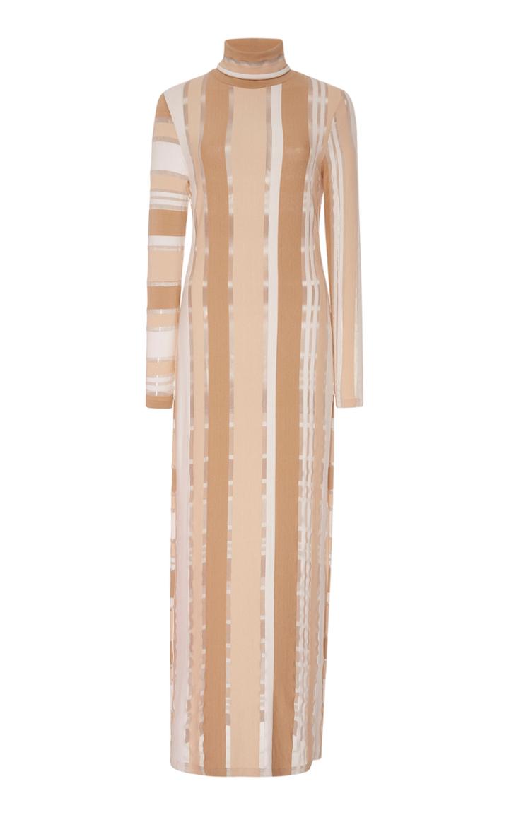 Ganni Striped Turtleneck Midi Dress