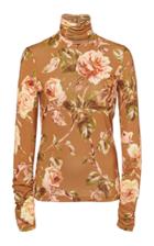 Zimmermann Resistance Fitted Floral-print Cady Turtleneck Top