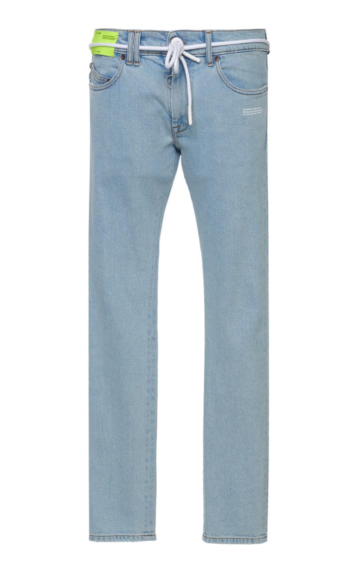 Off-white C/o Virgil Abloh Tassel Belted Low-rise Skinny Jeans