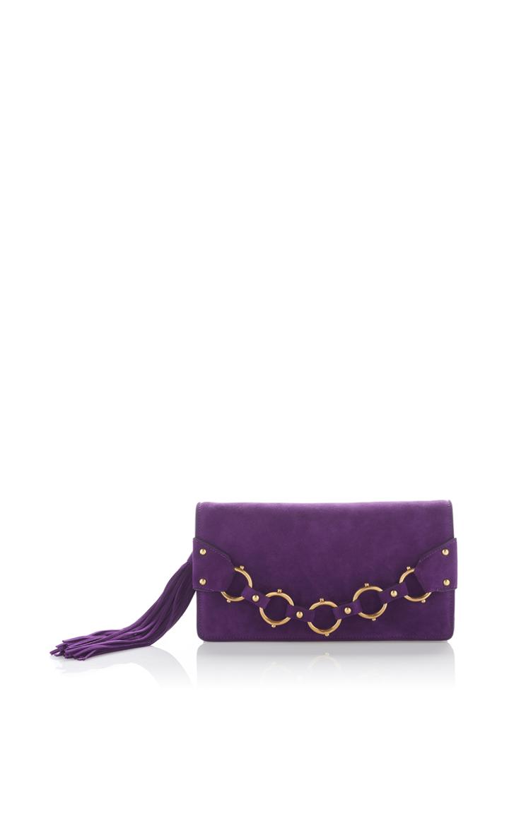 Roberto Cavalli Suede Ring Clutch