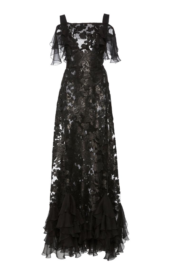 Elie Saab Off The Shoulder Ruffle Gown