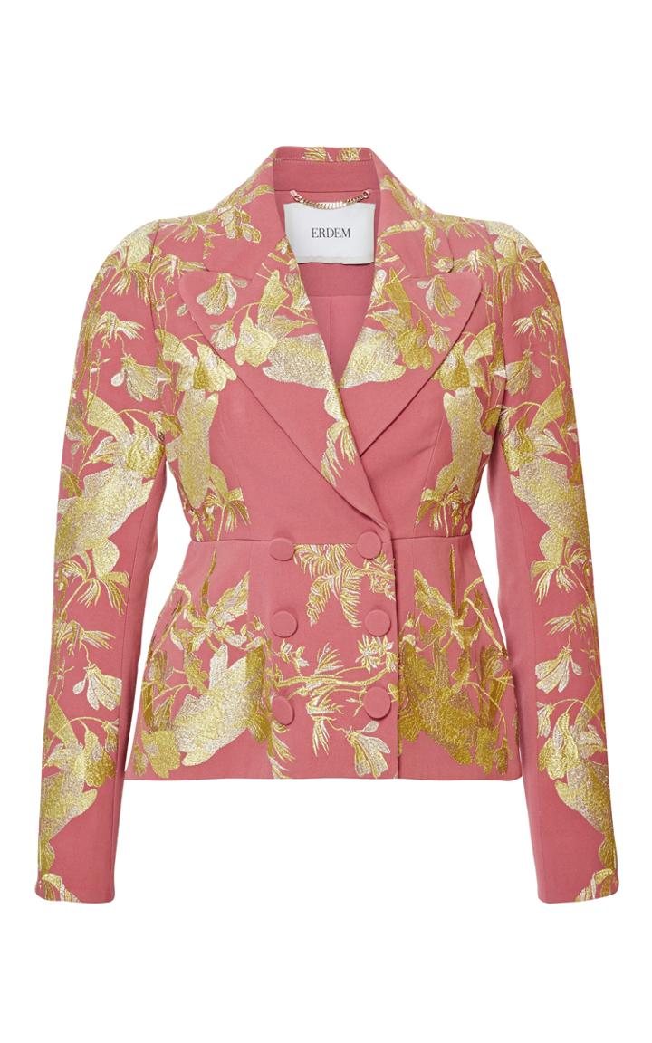 Erdem Long Sleeve Single Breasted Peplum Jacket