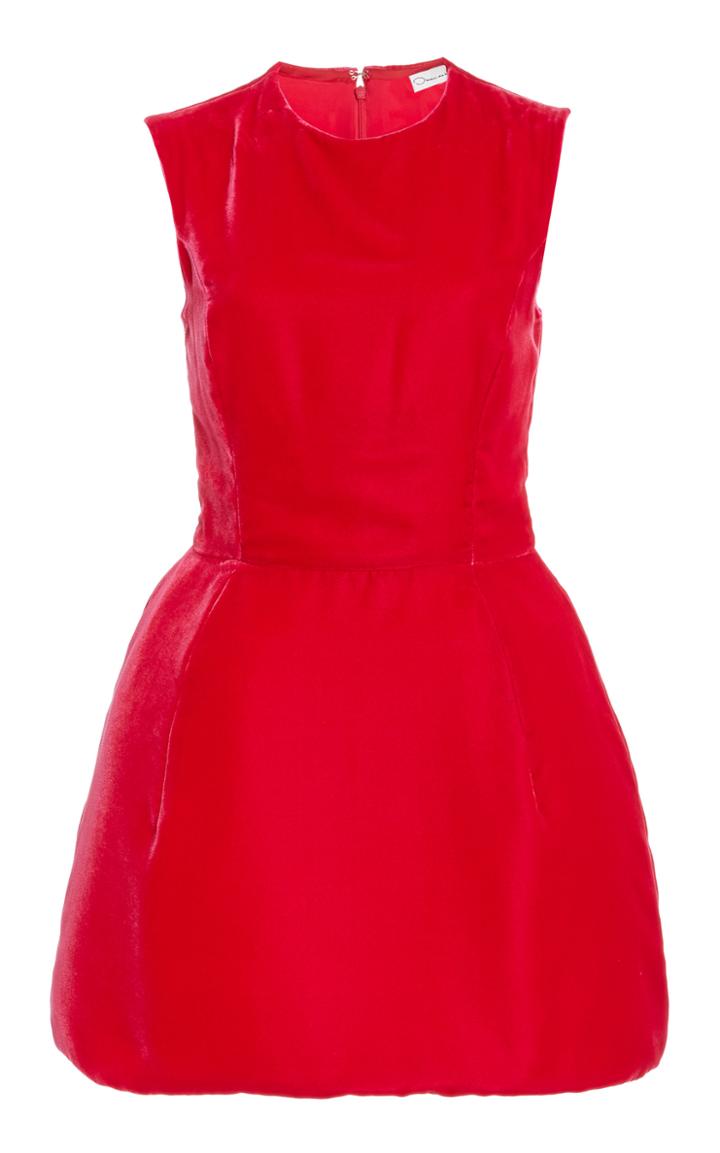 Moda Operandi Oscar De La Renta Velvet Bubble Hem Mini Dress