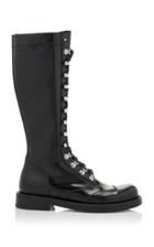 Dolce & Gabbana Lace-up Leather Knee Boots