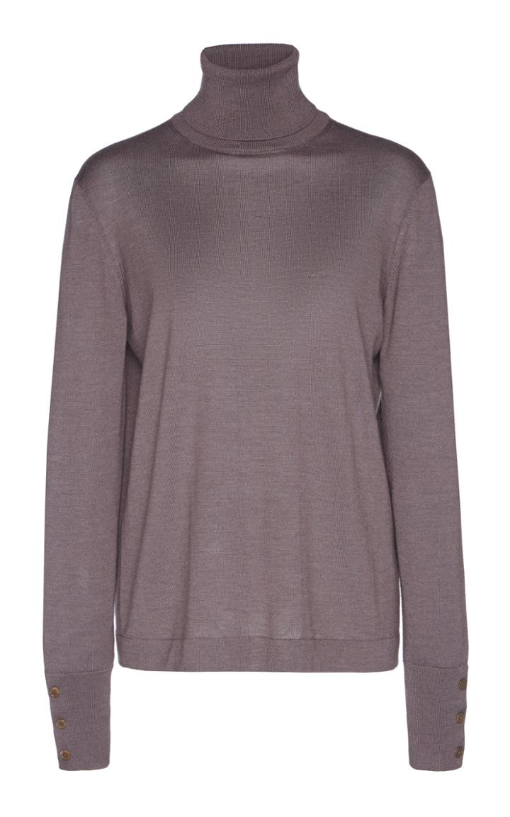 Agnona Eternals Cashmere And Silk Turtleneck With Buttons On Cuffs