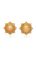 Arman Sarkisyan 22k Gold Opal And Diamond Stud Earrings