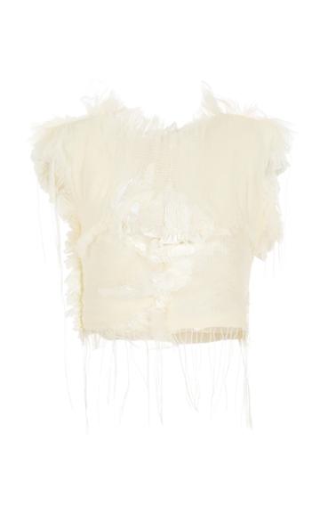 Moda Operandi Caroline Hu Smocked Floral Silk Top
