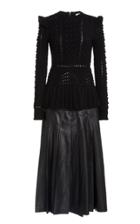 Moda Operandi Gabriela Hearst Elisa Cable-knit And Leather Midi Dress