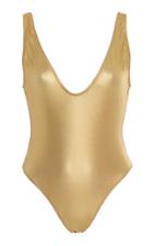 Solid & Striped Michelle Metallic Plunge One-piece Swimsuit