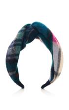 Moda Operandi Benoit Missolin Rebecca Knotted Checked Wool Headband