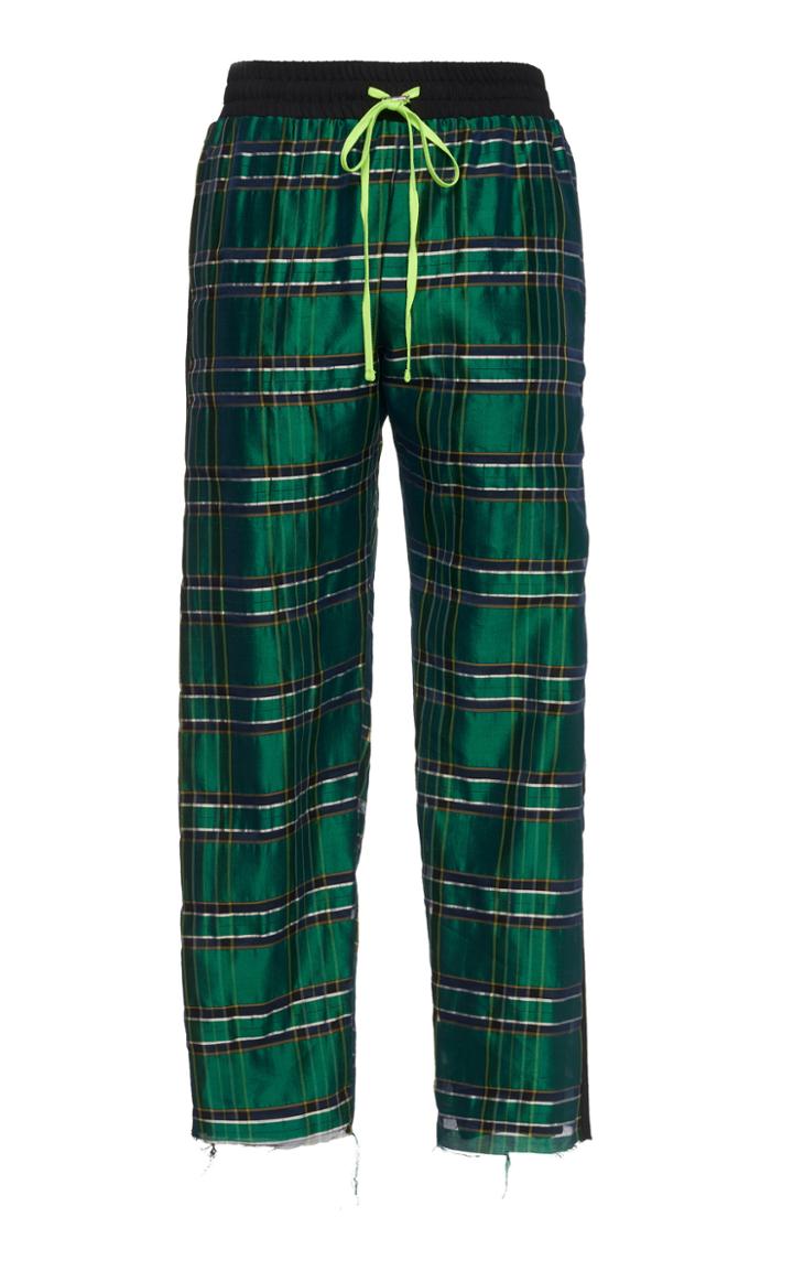 Amiri Silk Plaid Trackpants