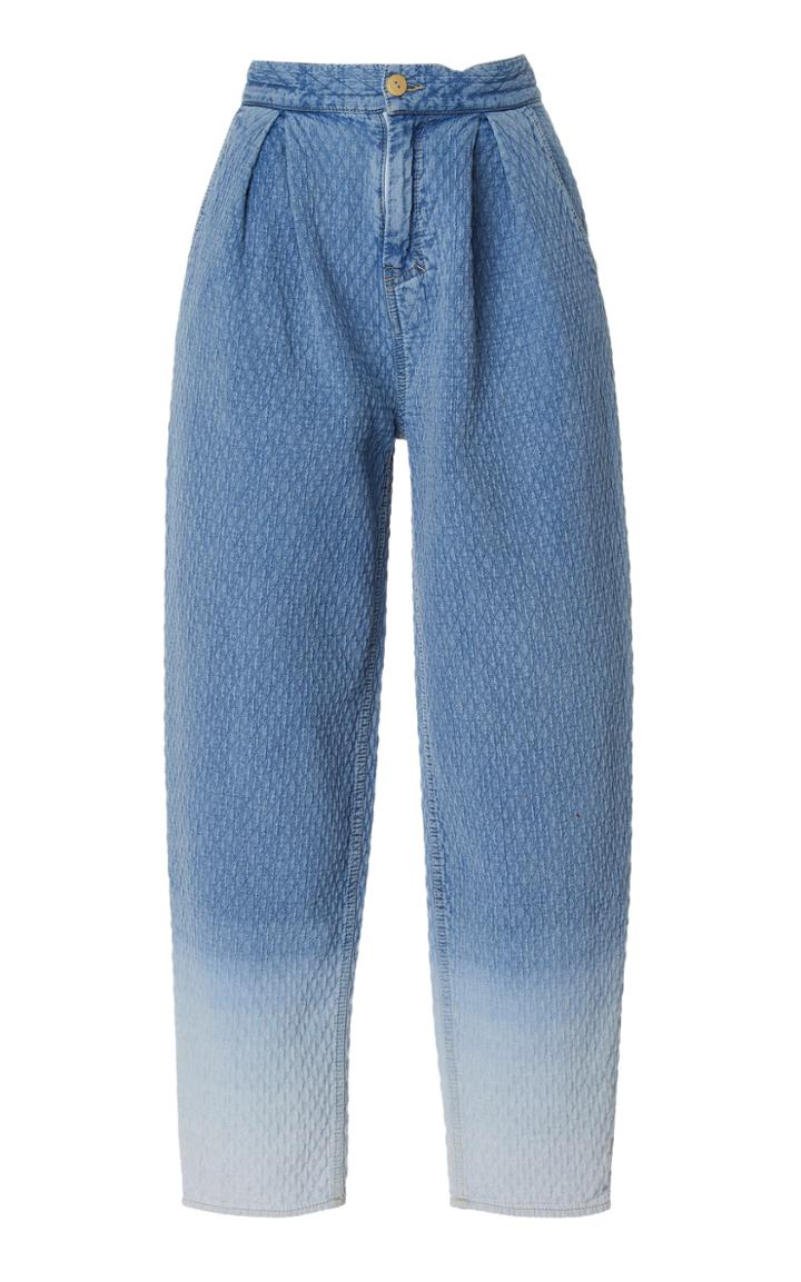 Eron Tura Quilted Ombre Mid-rise Wide-leg Pants