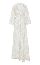 Luisa Beccaria Floral Embroidered Full Length Dress