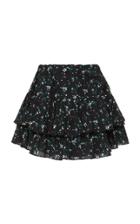 Caroline Constas Anabelle Ruffled Floral-print Cotton Mini Skirt