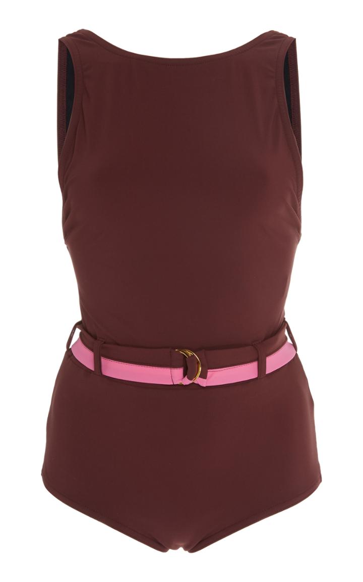 Karla Colletto Katherine Two-tone Belted Swimsuit