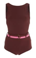 Karla Colletto Katherine Two-tone Belted Swimsuit