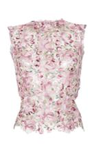 Luisa Beccaria Tulle Flowers Embroidered Top