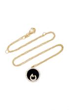 Names By Noush Treasure Disk Arabic Initial Necklace With Onyx Gemstone