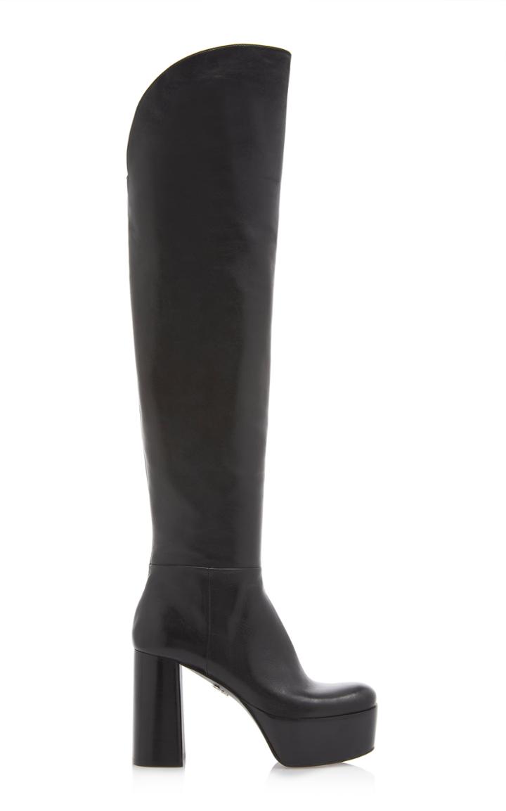 Prada Leather Over-the-knee Platform Boots