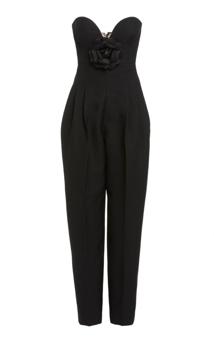 Moda Operandi J. Mendel Floral-embellised Crepe Jumpsuit