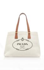 Prada Logo-embroidered Canvas Tote Bag