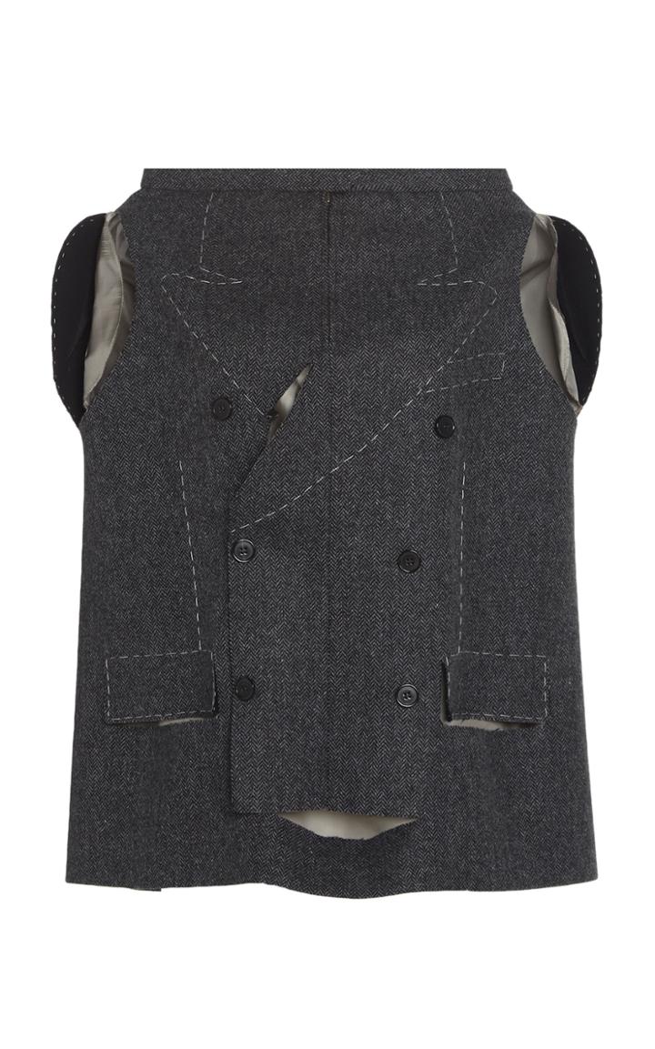Maison Margiela Mlange Herringbone Double Breasted Top