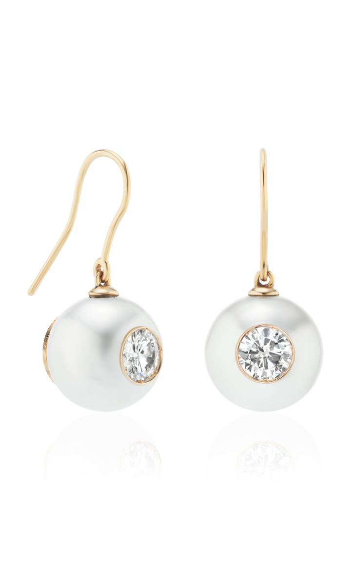 Moda Operandi W.rosado 18k Rose Gold Pearl Id Diamond Drop Earrings