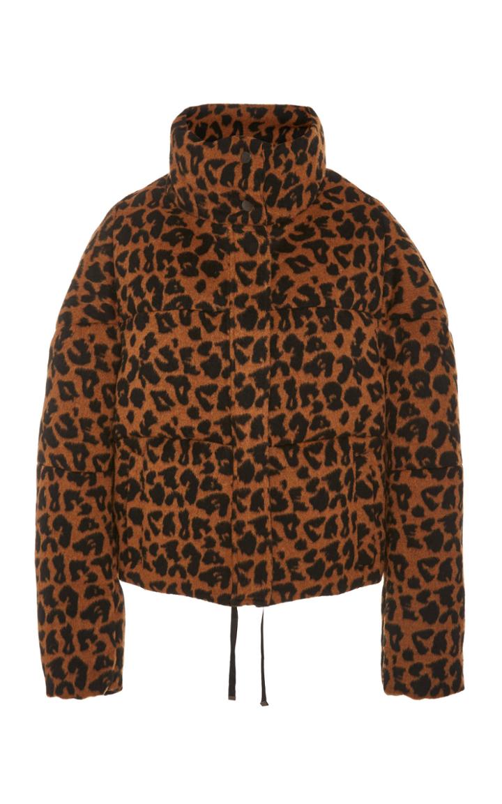 Apparis Quilted Printed Brushed-felt Coat