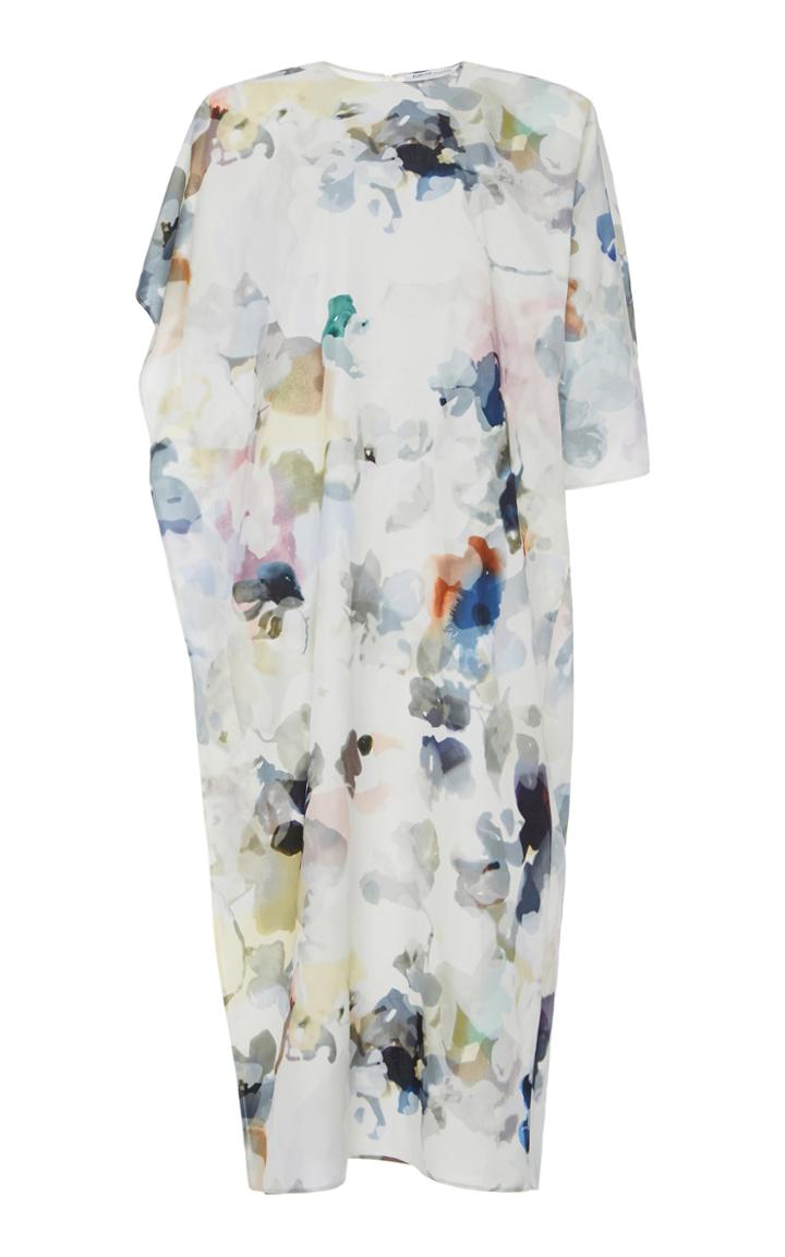 Moda Operandi Agnona Asymmetric Floral-print Cotton-silk Cocoon Dress Size: 38