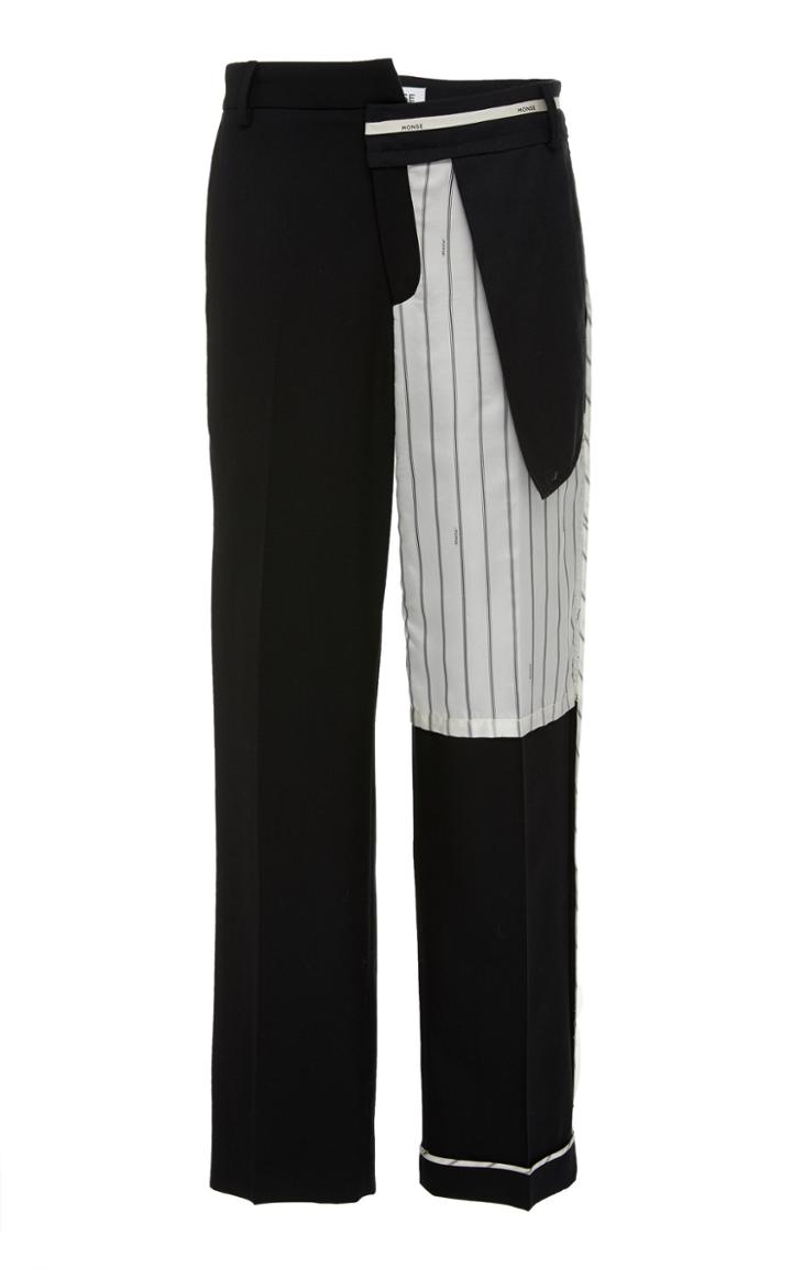 Monse Inside Out Pinstripe-detailed Wool-blend Pants