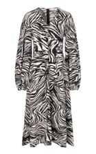 Moda Operandi Stine Goya Rosen Puff-sleeve Zebra-print Crepe Midi Dress