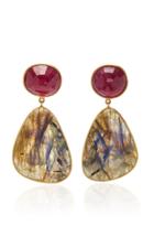 Bahina 18k Gold, Ruby And Labradorite Earrings