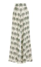Moda Operandi Agua By Agua Bendita Azahar Cocora-print Linen Wide-leg Pants