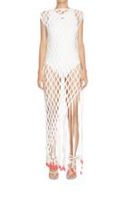 Moda Operandi Off-white C/o Virgil Abloh Rete Open-hole Fringe Maxi Dress Size: 40