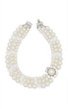Moda Operandi Alessandra Rich Pearl And Crystal Layered Necklace