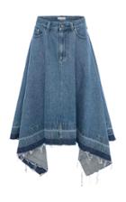 Moda Operandi Jw Anderson Released-hem Asymmetric Denim Midi Skirt