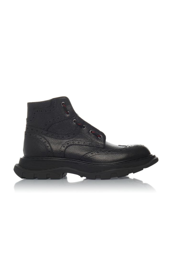 Alexander Mcqueen Leather Brogue Boots