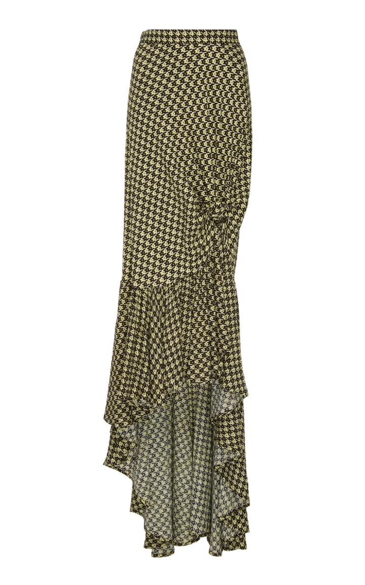 Hellessy Alma Knotted Printed Silk-jersey Maxi Skirt