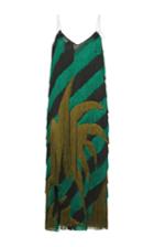 Marco De Vincenzo Fringe Palms Midi Shift Dress