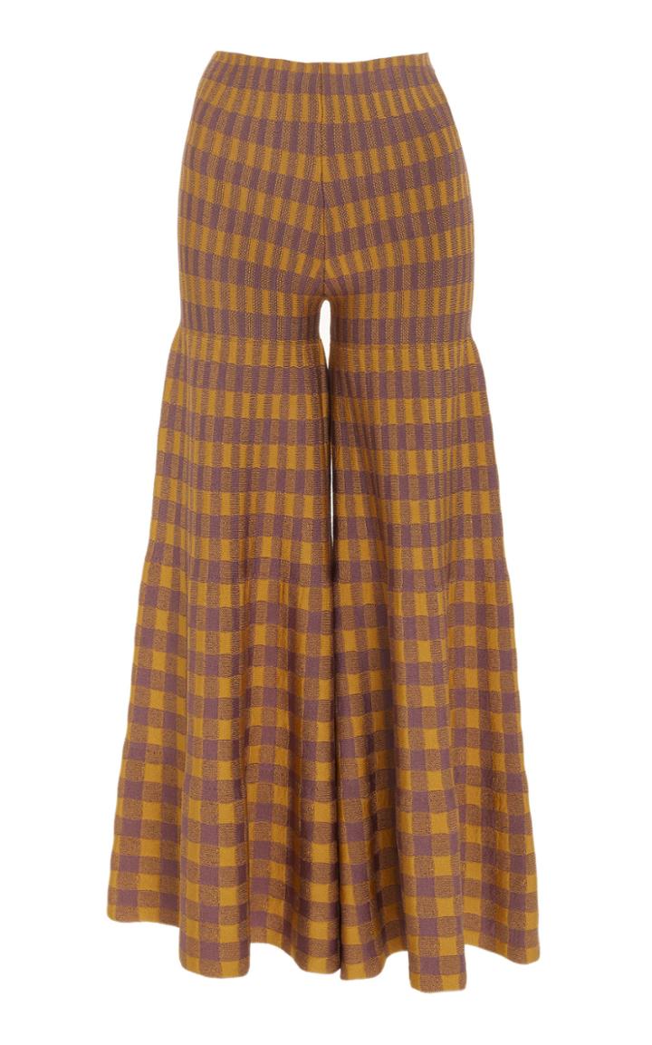 Pepa Pombo Topanga Gingham Flared Pants