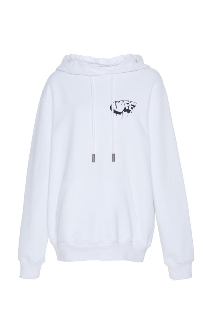 Off-white C/o Virgil Abloh Logo-printed Knit Cotton Hoodie